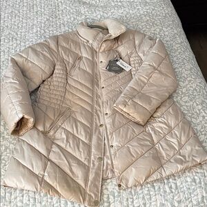 Laundry By Shelli Segal Light Beige Puffer Jacket
